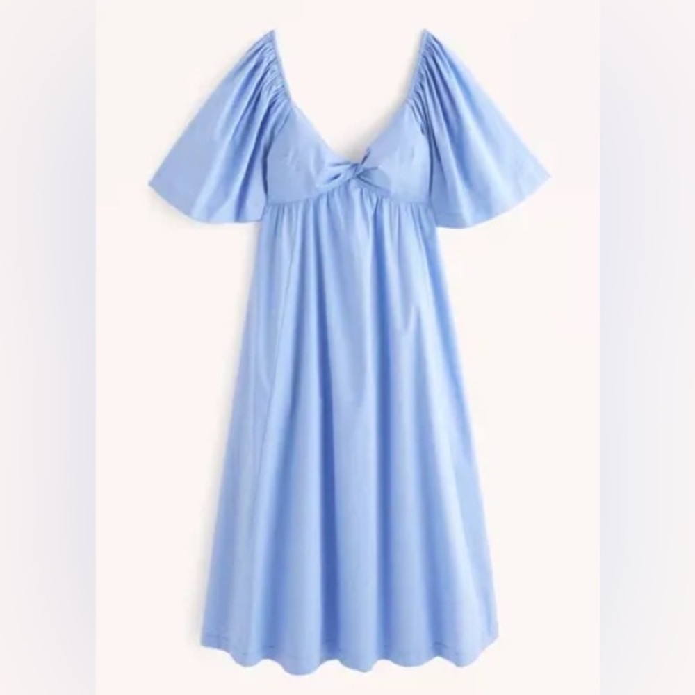 SOLD Abercrombie Light Blue Flutter Sleeve Midi Dress